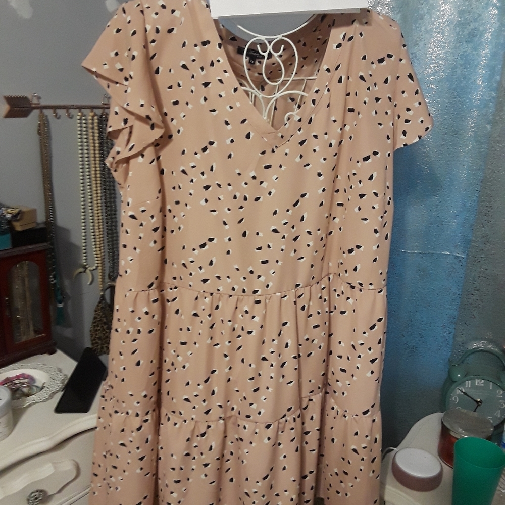 Pink animal print boutique dress